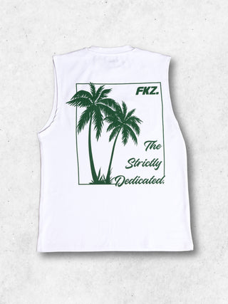 FKZ. PALM SINGLET - WHITE / GREEN