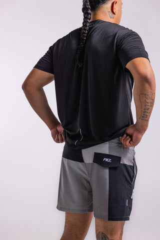 FKZ. CHECK SHORTS - BLACK / GREY