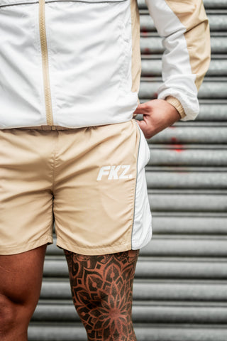 FKZ. TRACK SHORTS - BEIGE / WHITE