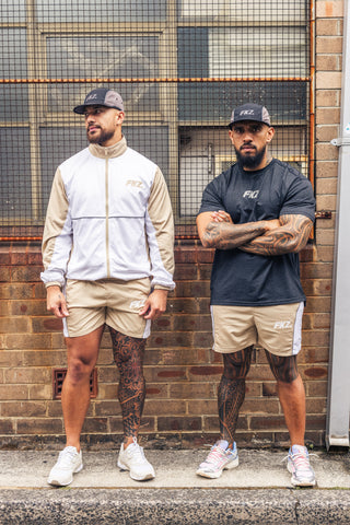 FKZ. TRACK SHORTS - BEIGE / WHITE