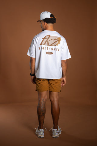 D1/26 T-SHIRT – WHITE/BROWN