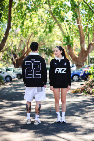 FKZ. RUGBY JERSEY - BLACK/WHITE