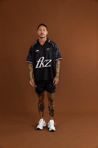 D3/26 OVERSIZED COLLARED SHIRT - BLACK CAMO