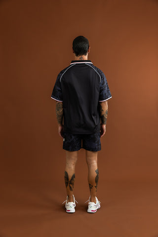 D3/26 OVERSIZED COLLARED SHIRT - BLACK CAMO