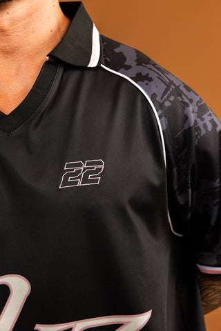 D3/26 OVERSIZED COLLARED SHIRT - BLACK CAMO